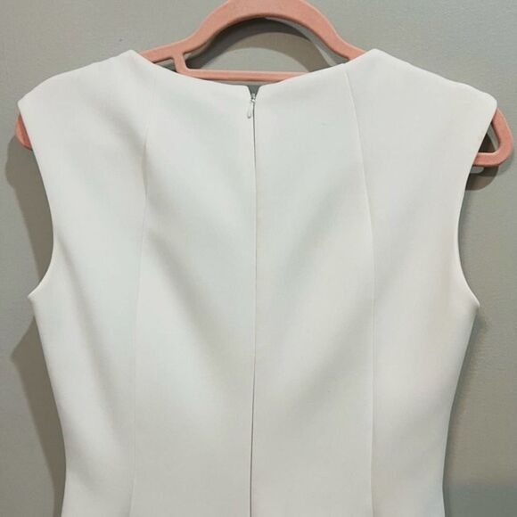 Calvin Klein white gold embellished sleeveless sheath dress size 4 - Picture 7 of 12